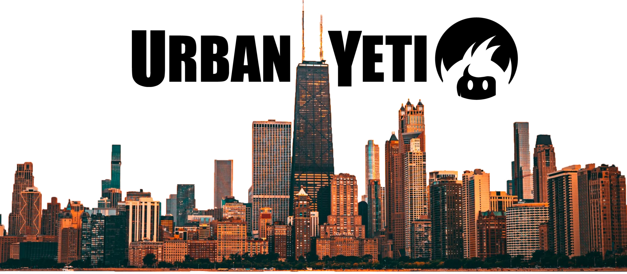 Urban Yeti Design Logo Over Chicago Skyline